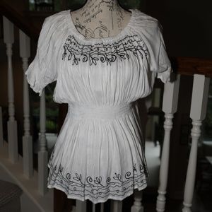Pink Cattelac Blouse, Size S, White